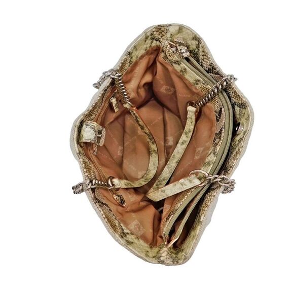 Women's Ann Klein Beige Fabric and Fake Snake Skin - Picture 4 of 4